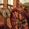 Scarbrough House ship wheel and compass